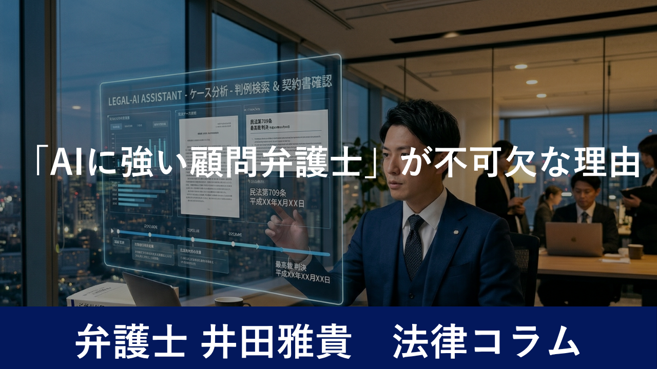 中小企業がAIで勝つために、 「AIに強い顧問弁護士」が不可欠な理由